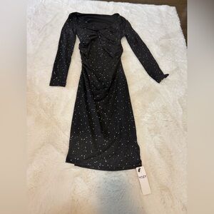 Women’s YOZY black sparkle long sleeve dress size small NWT